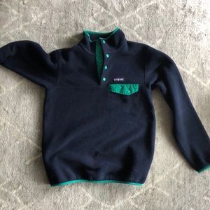 Navy and teal Patagonia synchilla fleece, size xs
